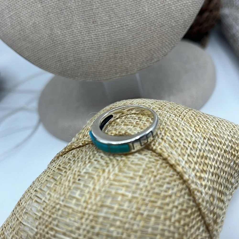 Authentic Southwest WJ Wilson Jim Navajo Sleeping Beauty Turquoise Size 6 Ring - Picture 7 of 12